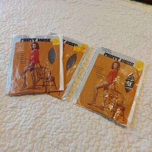 Vintage S.S. Kresge Pantyhose Lot 3 Pairs Grey Mist Navy Medium Tall USA Made